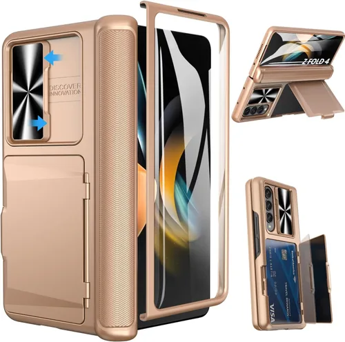 Vista 17 de Viaotaily Funda para Galaxy Z Fold 4 con Soporte para S Pen y Tarjetero y Protección de Bisagra, Protector de Pantalla Integrado y Cubierta