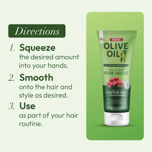 Vista 8 de ORS Style & Sculpt Edge Gellie con aceite de ricino para fortalecer 3.5 onzas