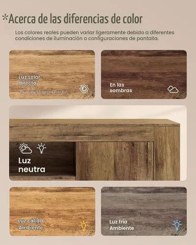 Vista 4 de VASAGLE Soporte de TV, centro de entretenimiento de granja con gabinetes de almacenamiento, mesa consola multimedia para sala de estar, dormitorio