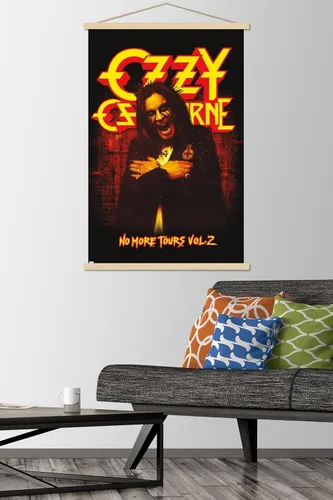 Vista 2 de Trends International Ozzy Osbourne - Póster de pared No More Tours, 22.37 x 34.00 pulgadas, paquete de impresión premium y colgador de madera de haya