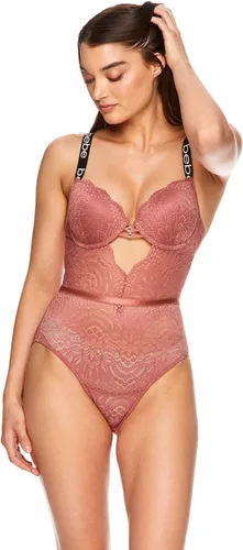 Vista 2 de bebe Body de encaje con aros para mujer, malla y encaje, lencería para mujer