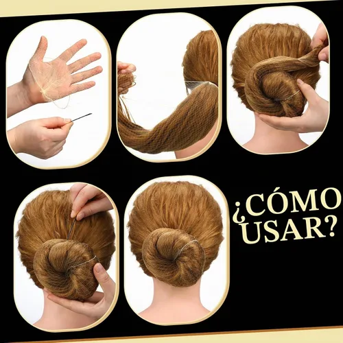 Vista 4 de 400 redes para el cabello para mujer, servicio de alimentos y moños de ballet, malla elástica invisible con bordes, 20 pulgadas (beige)