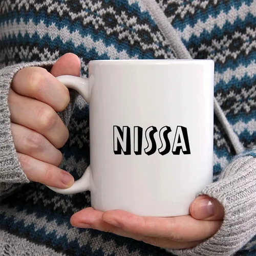 Vista 2 de Nissa Taza de café – Taza de cerámica personalizada con nombre, taza personalizada, regalo personalizado de cumpleaños/Navidad, regalo