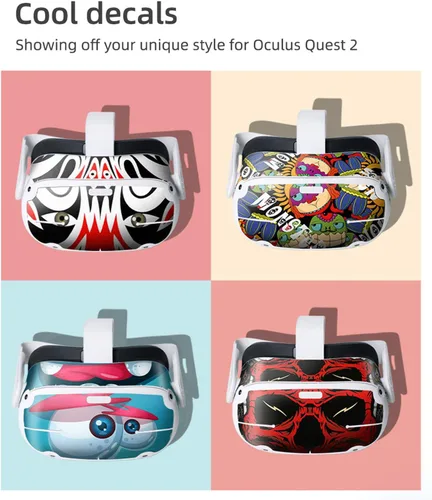 Vista 4 de YYFRIEND Calcomanías de varios colores para auriculares y controladores Oculus Quest 2 VR