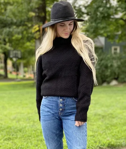 Vista 8 de ZESICA Women's 2023 Turtleneck Batwing Sleeve Loose Oversized Chunky Knitted Pullover Sweater Jumper Tops