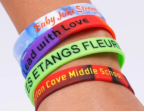 Vista 7 de 50 pulseras de silicona personalizadas para motivación, recuerdos de fiesta, eventos, cumpleaños, conciencia Negro