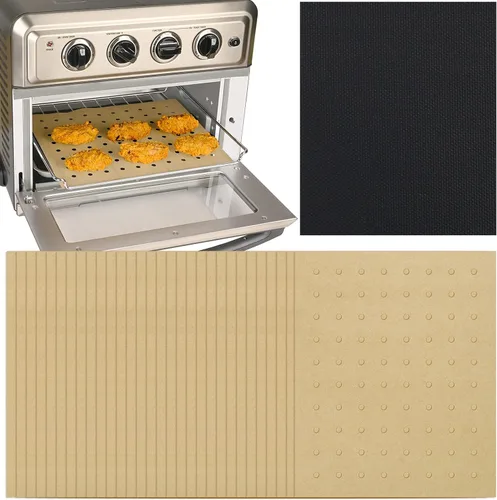 Vista 11 de WMKGG Papel pergamino rectangular para freidora de aire, 100 forros desechables perforados para freidora de aire con 2 alfombrillas de parrilla