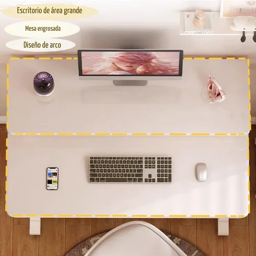 Vista 4 de Escritorio de oficina para el hogar de 31.5 pulgadas para espacios reducidos, escritorio rodante para computadora con ruedas, mesa de estudio