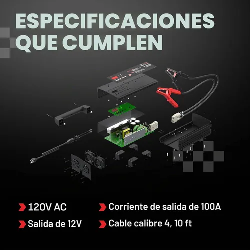 Vista 5 de Schumacher Electric DSR Pro, Cargador de Batería de Coche de 100A de Servicio Profesional y Fuente de Alimentación, Modo de Servicio, Reprogramación