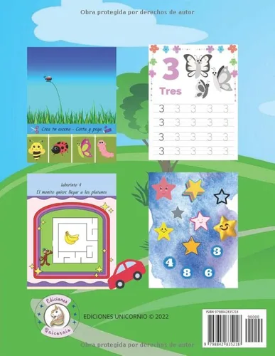 Vista 2 de Cuaderno Actividades Preescolar Libro de Colorear para Niños Grafomotricidad 3 Años en Adelante, Actividades y Juegos Educativos para Aprender