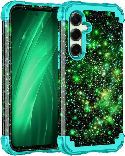 Vista 36 de Miqala Funda para Galaxy S21 FE 5G, brilla en la oscuridad, tres capas, resistente, protección a prueba de golpes, parachoques de plástico