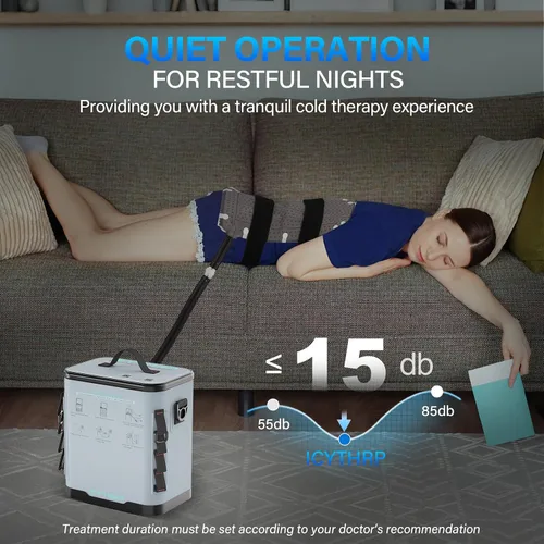 Vista 5 de ICYTHRP Máquina de terapia de frío con temporizador programable, máquina de hielo portátil para cadera después de la cirugía, sistema