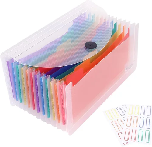 Vista 9 de Organizador de Recibos en Soporte Uquelic - Carpeta con 13 Bolsillos Expandibles para Almacenamiento de Cupones/Organizador de Facturas de Gran