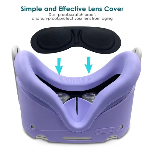 Vista 4 de JYMEGOVR for Oculus Quest 2 Silicone Cover, Protective Cover Accessories for Meta VR, Multi Colors Soft Shell Skin, Controller Grips & Face Cover