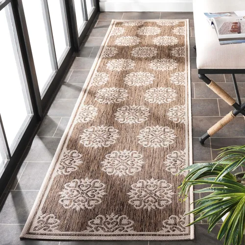 Vista 25 de SAFAVIEH Alfombra lavable al aire libre Linden Collection – 6 pies 7 pulgadas, cuadrada, aguamarina y crema, no desprende pelusa y fácil de limpiar