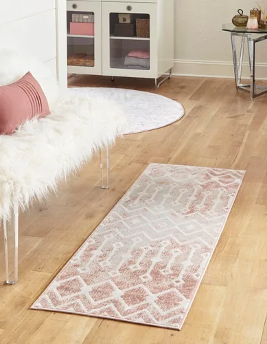 Vista 19 de Unique Loom Bohemian Trellis Collection - Alfombra rectangular de 2 x 3 pies 1 pulgada, color rosa polvoriento/marfil