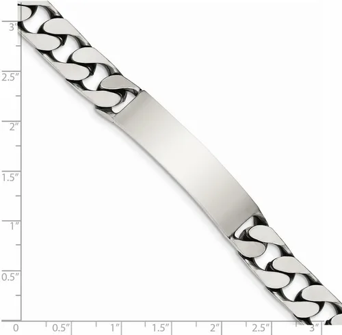 Vista 3 de Black Bow Jewelry - Pulsera para hombre (0.394in, plata de ley antigua)