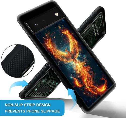 Vista 1474 de Compatible con Google Pixel 4A 5G Mobile Case Creative Acrylic Panel trasero Silicona Protección Grip especialmente diseñado para Google Pixel 4A 5G