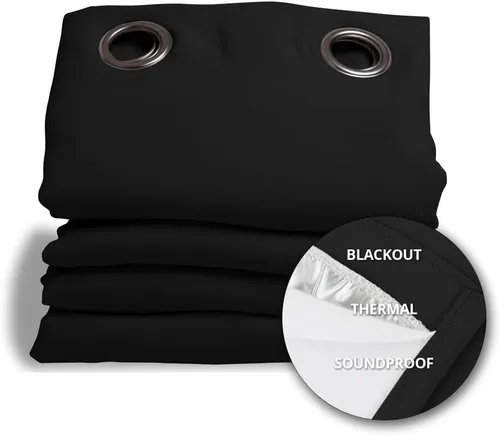 Vista 17 de Moondream DecibelControl™ Cortina insonorizada 3 en 1, reducción de ruido, aislamiento térmico, 100 % opaca, tecnología patentada, fabricada