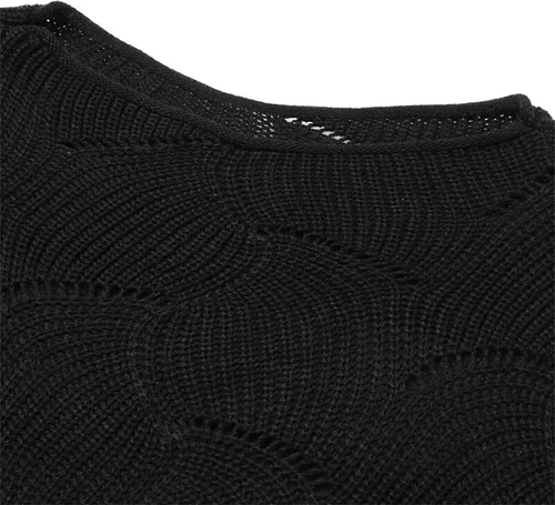 Vista 4 de KDGENG Bat Sleeve Knitting Shawl, Women Winter Knitwear Sweater Irregular Hem Bat Sleeve Knitted Shawl Solid Shawl
