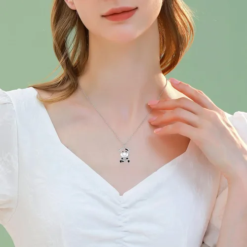 Vista 5 de Lindo collar de animal de plata de ley 925 con colgante de collar de joyería para mujeres, hermana e hija