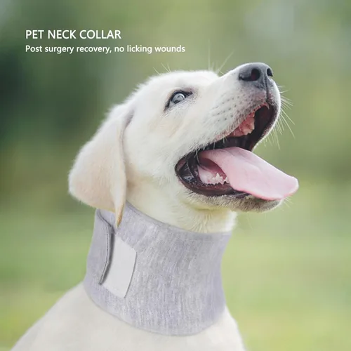 Vista 2 de Cuello pequeño para perro, ajustable y transpirable, cono cervical para evitar lamer, cono protector para perros y gatos, postcirugía, collar