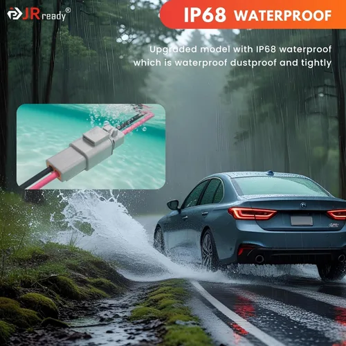 Vista 3 de JRready ST9031 Deutsch - Kit de conectores DTP de 2 cables 10AWG (UL3266), conector eléctrico automotriz de 2 pines impermeable IP68, conectores