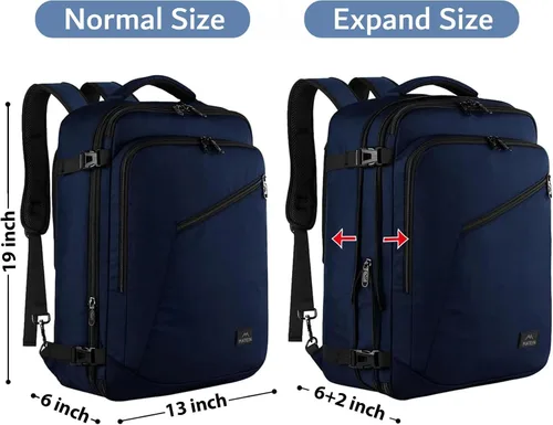 Vista 23 de MATEIN - Mochila de viaje extragrande de 10.56 galones, mochila de viaje ampliable apta para aerolíneas, para viajeros de fin de semana, hombres