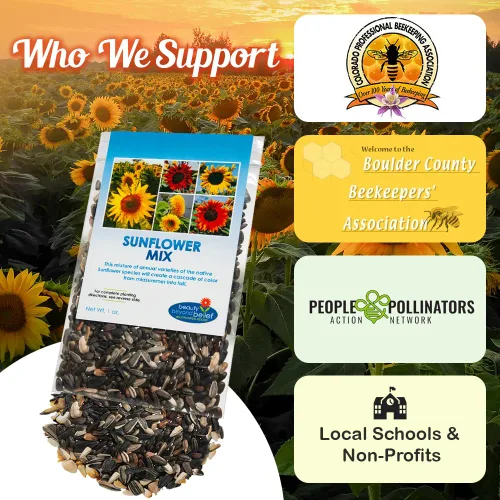 Vista 6 de Mezcla de semillas de flores silvestres de girasol, 1 oz, paquetes de mezcla de semillas de flores silvestres de polinización abierta, sin OMG, sin