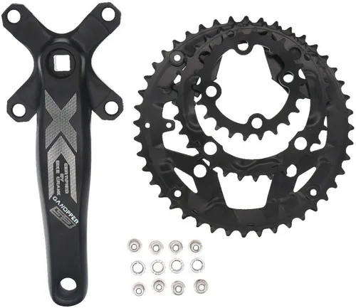Vista 4 de 9S 9speed 22 32 44T 6.693 in longitud de manivela MTB Mountain Bike Chainset 104BCD 64BCD fácil de modificar conjunto de manivela simple