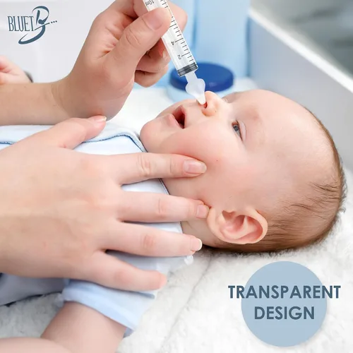 Vista 7 de Bluet B - Jeringa nasal para bebés (paquete de 2) - Aspirador nasal de silicona seguro para recién nacidos - Eliminación de moco infantil - Jeringa