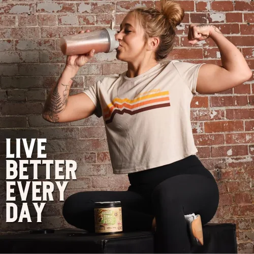 Vista 5 de Earth Fed Muscle Stampede sin estimulantes antes del entrenamiento, cereza agria, estimulante y sin cafeína, aumenta la energía, la resistencia