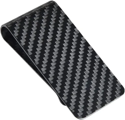 Vista 4 de CL CARBONLIFE Billetera de fibra de carbono con clip para dinero en efectivo y tarjeta de crédito, clip minimalista súper delgado y ligero