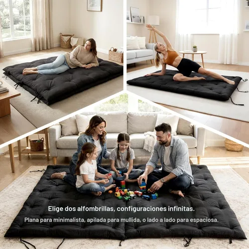 Vista 8 de Syrinx Colchón de Futón de Suelo Japonés Tamaño Individual 75"x39", Cama de Suelo Perezosa Plegable Engrosada para Adultos, Tumbona Enrollable