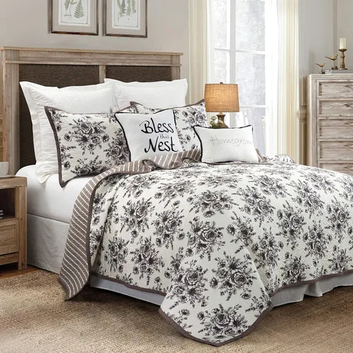 Vista 12 de Paseo Road Abbie - Juego de edredón de 2 piezas con funda de almohada, color gris, tamaño individual, juego de ropa de cama reversible ligero