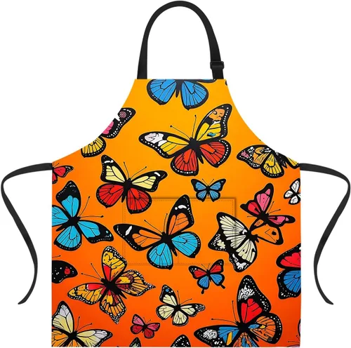 Vista 10 de ANNA QUEEN Delantal de Feliz Navidad para mujeres y hombres con bolsillos, delantal de muñeco de nieve, delantal de cocina ajustable para cocinero