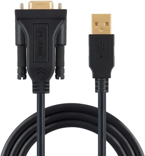 Vista 9 de CableCreation Adaptador USB a serie RS232 con chip PL2303, cable convertidor USB a DB9 pin hembra de 3.3 pies para caja registradora, módem