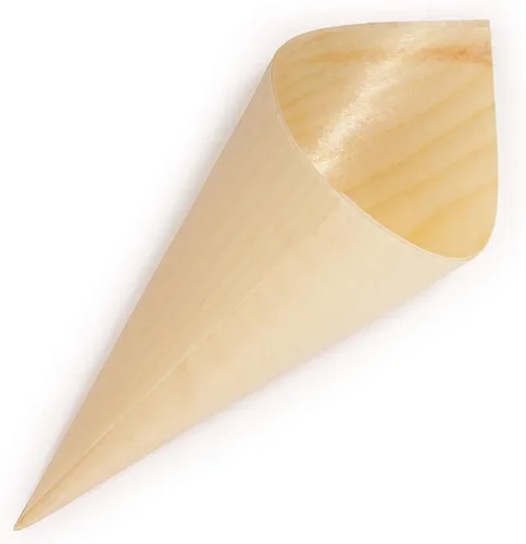 Vista 9 de BambooMN - Conos de madera desechables para alimentos y aperitivos - 3.1" x 1.5" - 100 piezas