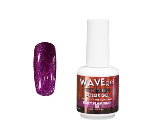 Vista 16 de WAVEGEL - Esmalte de uñas en gel con purpurina, colección Titanio, #28 Twinkle Pink I 0.5 onzas