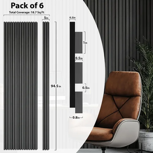Vista 2 de CONCORD WALLCOVERINGS ™ Paneles de pared de madera, chapas 3D acústicas absorbentes de sonido para reducción de ruido e insonorización, cine