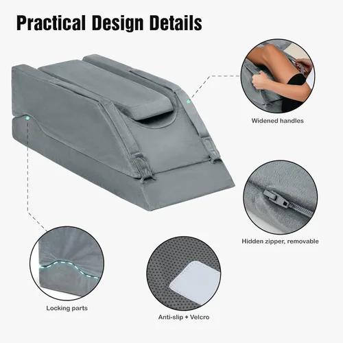 Vista 8 de LightEase Almohada ajustable para piernas, almohadas de elevación de piernas para después de la cirugía, soporte de espuma viscoelástica