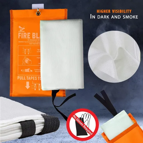 Vista 11 de Supa Ant Manta de emergencia contra incendios para el hogar y la cocina, paquete de 2 unidades, 1500F de alta visibilidad (brilla en la oscuridad)