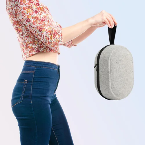 Vista 8 de BnLnHOGVR - Funda de transporte VR para Meta Quest 3S/3/2, Steam Fream Carcasa rígida de fieltro mediana sin olor para Quest y Apple Vision Pro