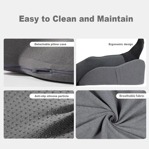 Vista 9 de itcozy - Almohada de elevación de piernas con espuma viscoelástica suave, almohada en forma de cuña para leer, descansar, cirugía, alivia el dolor