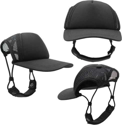 Vista 12 de DIY PupLid Trucker Hats (negro/blanco, XXS) - Sombrero de perro personalizable, lona en blanco para diseño personalizado, ajustable, protección
