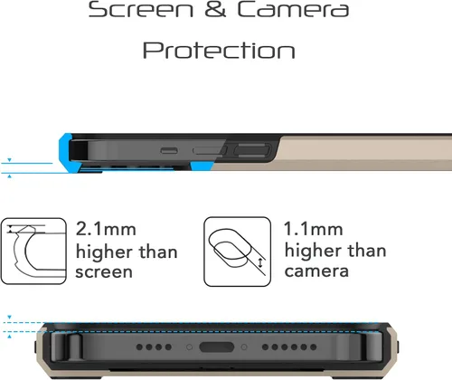 Vista 5 de Luvvitt Ultra Armor Funda diseñada para iPhone 12 Pro Max con placa de metal extraíble para soporte magnético
