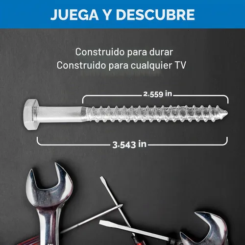 Vista 6 de Mount-It! Kit universal de herramientas de montaje para TV, tornillo de retraso y brocas, incluye tornillos, arandelas, anclajes Fischer, broca