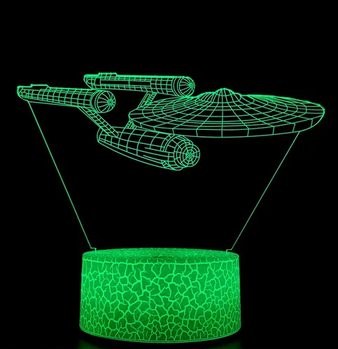 Vista 3 de Luz nocturna de ilusión óptica 3D, lámpara de escritorio LED creativa visual con control táctil y control remoto, 16 colores regulables, cambio