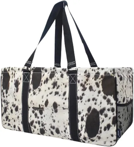 Vista 92 de NGIL Bolsa de comestibles reutilizable extra grande plegable de gran tamaño para comestibles, almacenamiento, picnic, playa, Estampado de vaca