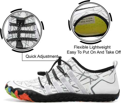 Vista 5 de L-RUN - Zapatos deportivos para el agua, calzado acuático unisex con sensación descalza para natación, senderismo, caminar